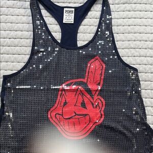 Victoria's Secret Navy and Red Sequin Tank Top